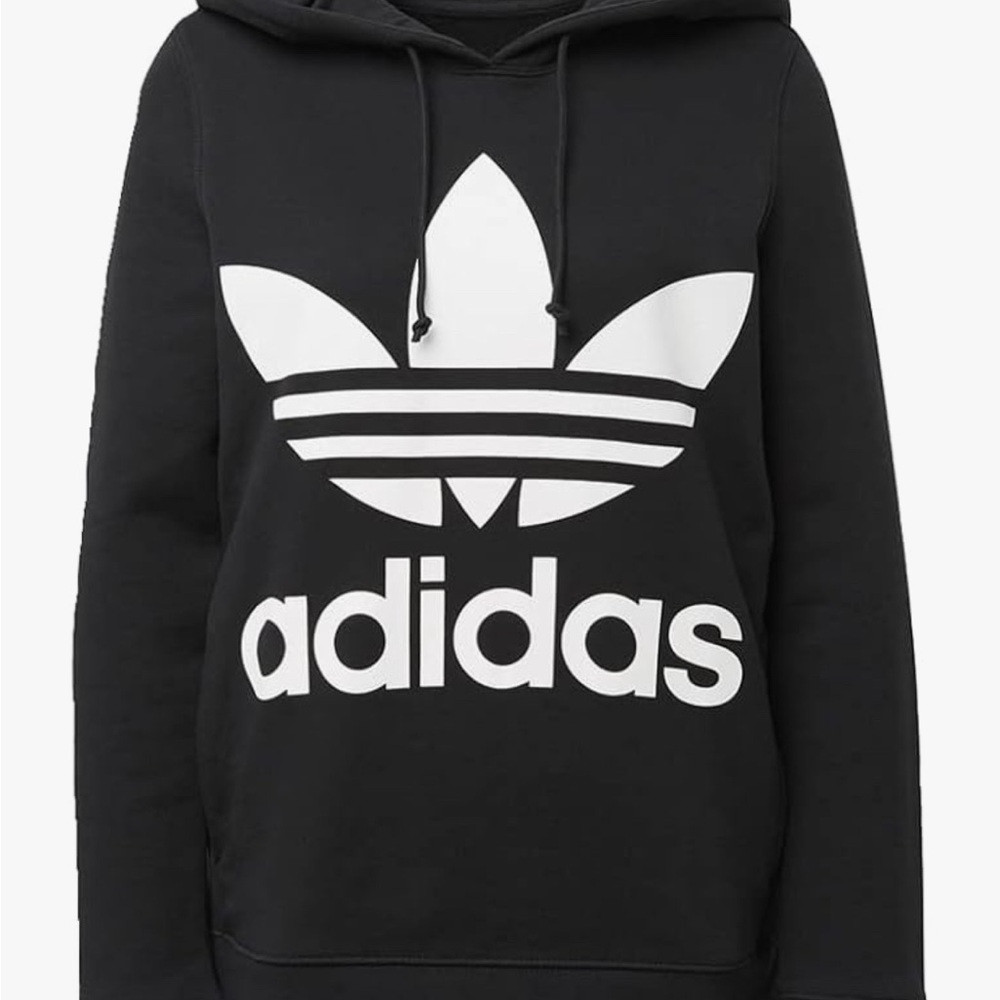 Adidas Black Sweatshirt with White Trefoil Logo